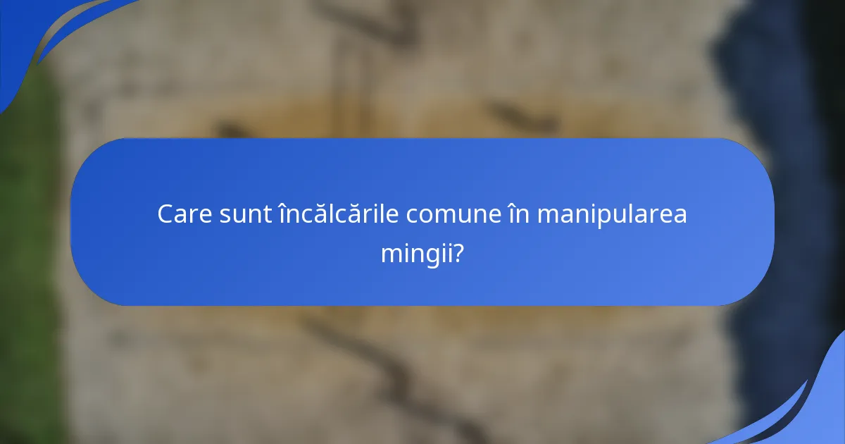 Care sunt încălcările comune în manipularea mingii?