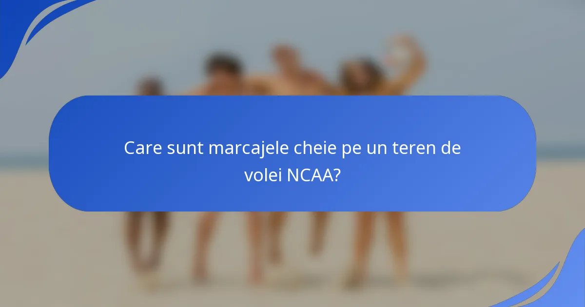 Care sunt marcajele cheie pe un teren de volei NCAA?