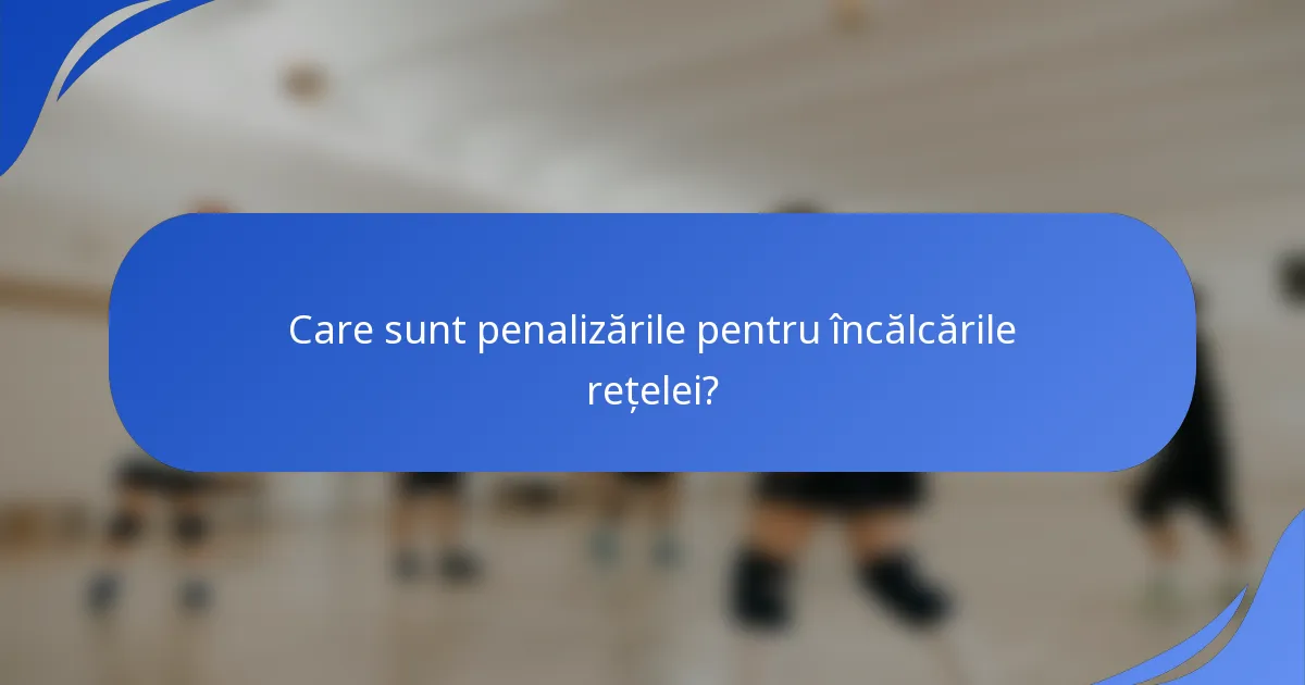 Care sunt penalizările pentru încălcările rețelei?