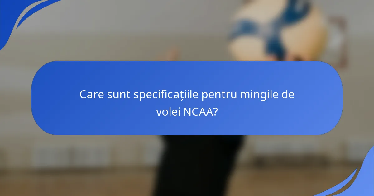 Care sunt specificațiile pentru mingile de volei NCAA?