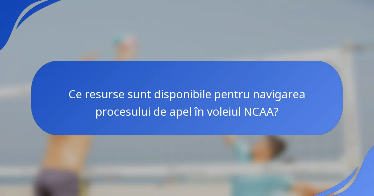 Ce resurse sunt disponibile pentru navigarea procesului de apel în voleiul NCAA?