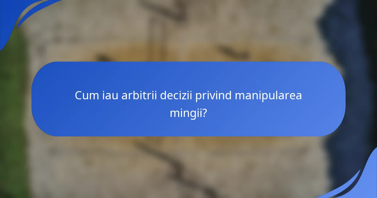 Cum iau arbitrii decizii privind manipularea mingii?