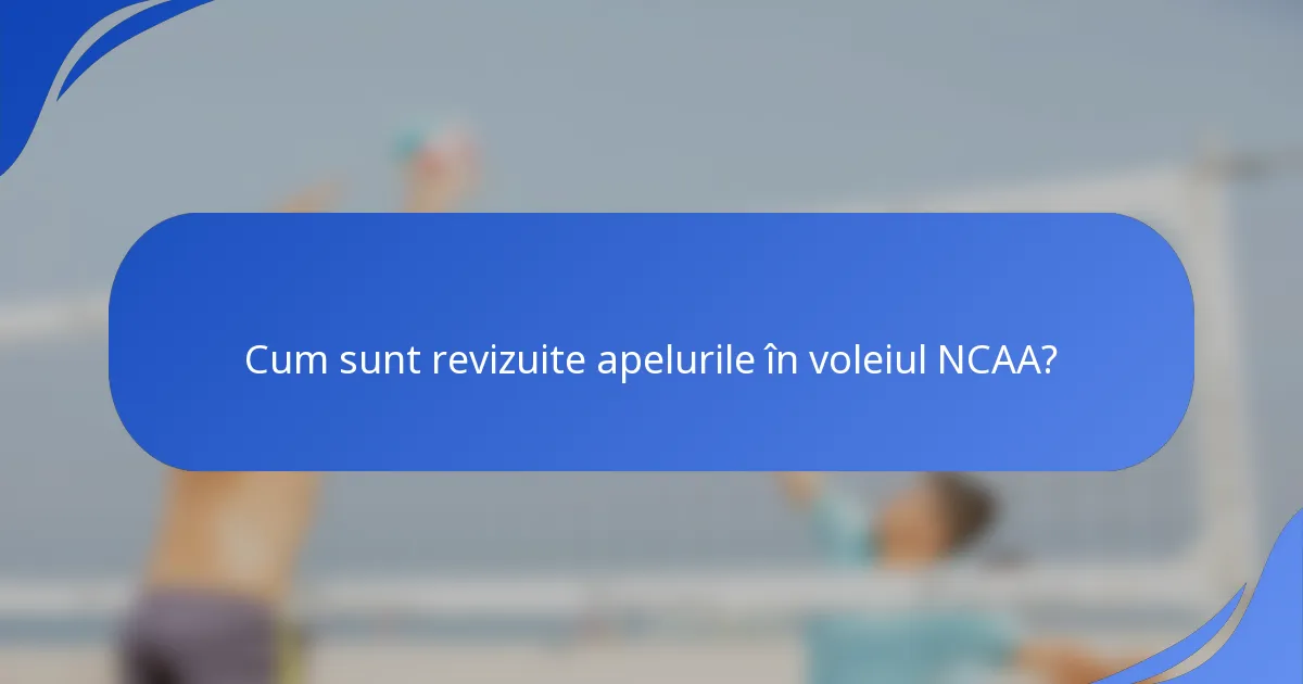 Cum sunt revizuite apelurile în voleiul NCAA?